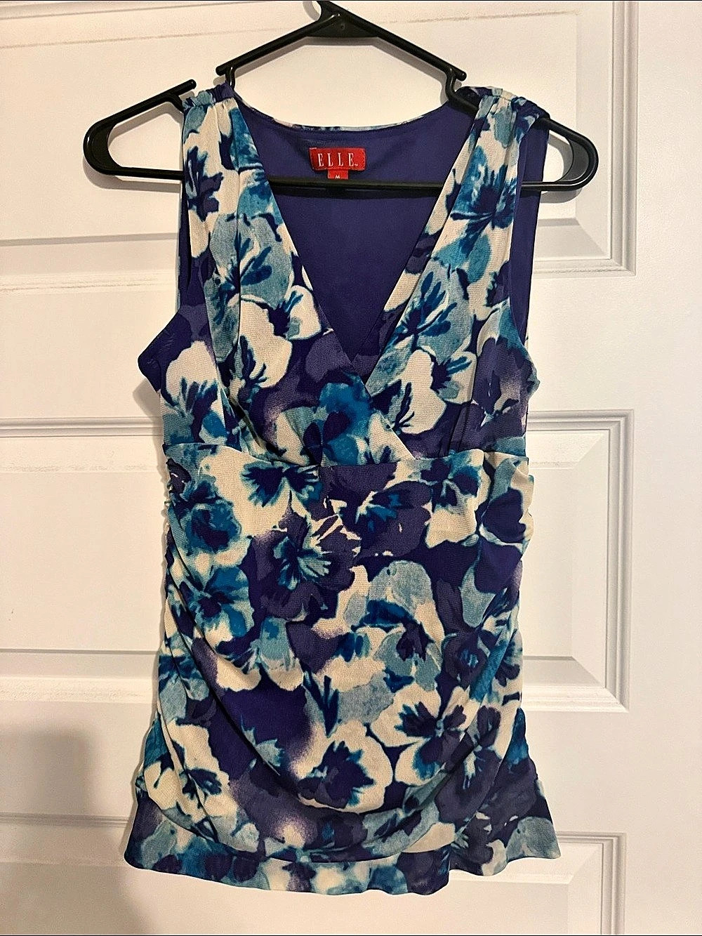 ELLE Floral Mini shirt in Blue & Purple Large